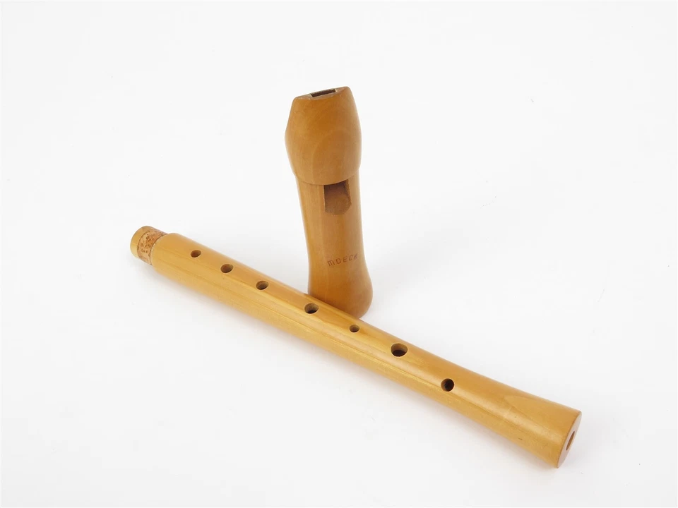Flauta Grabadora Madera Moeck Vintage 2 Piezas Hecha en Alemania 12-3/4" Largo Foto 2 de 4