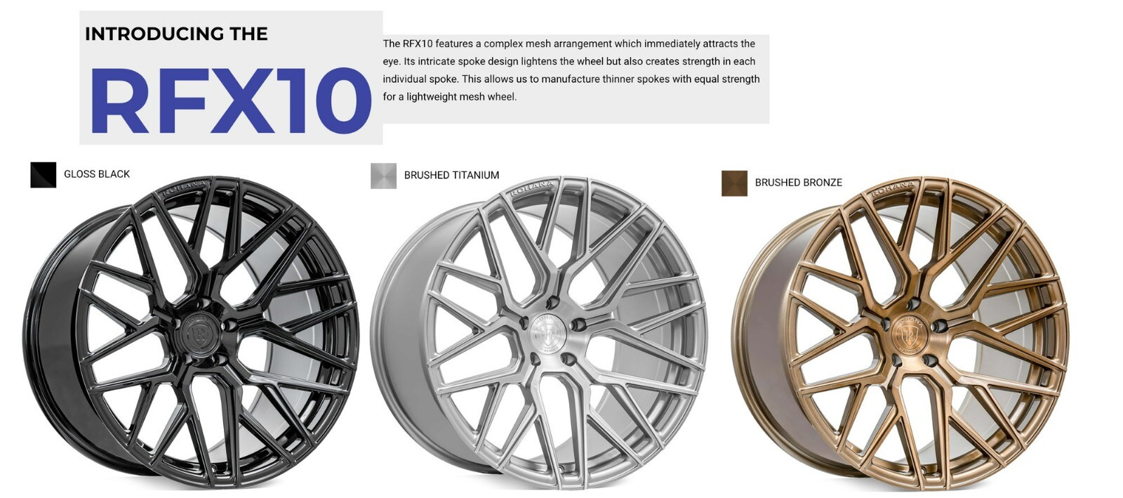20" 21" Rohana RFX10 Wheels for Chevrolet Corvette C8 Audi R8 10 McLaren Huracan