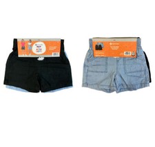 Member's Mark Girl's 2-Pack Elastic Waistband Woven Shorts Size 7/8 Black