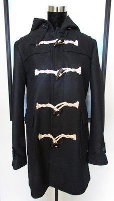 NWT YOHJI YAMAMOTO Y-3 Women's Black Wool Duffle Toggle Coat Sz L