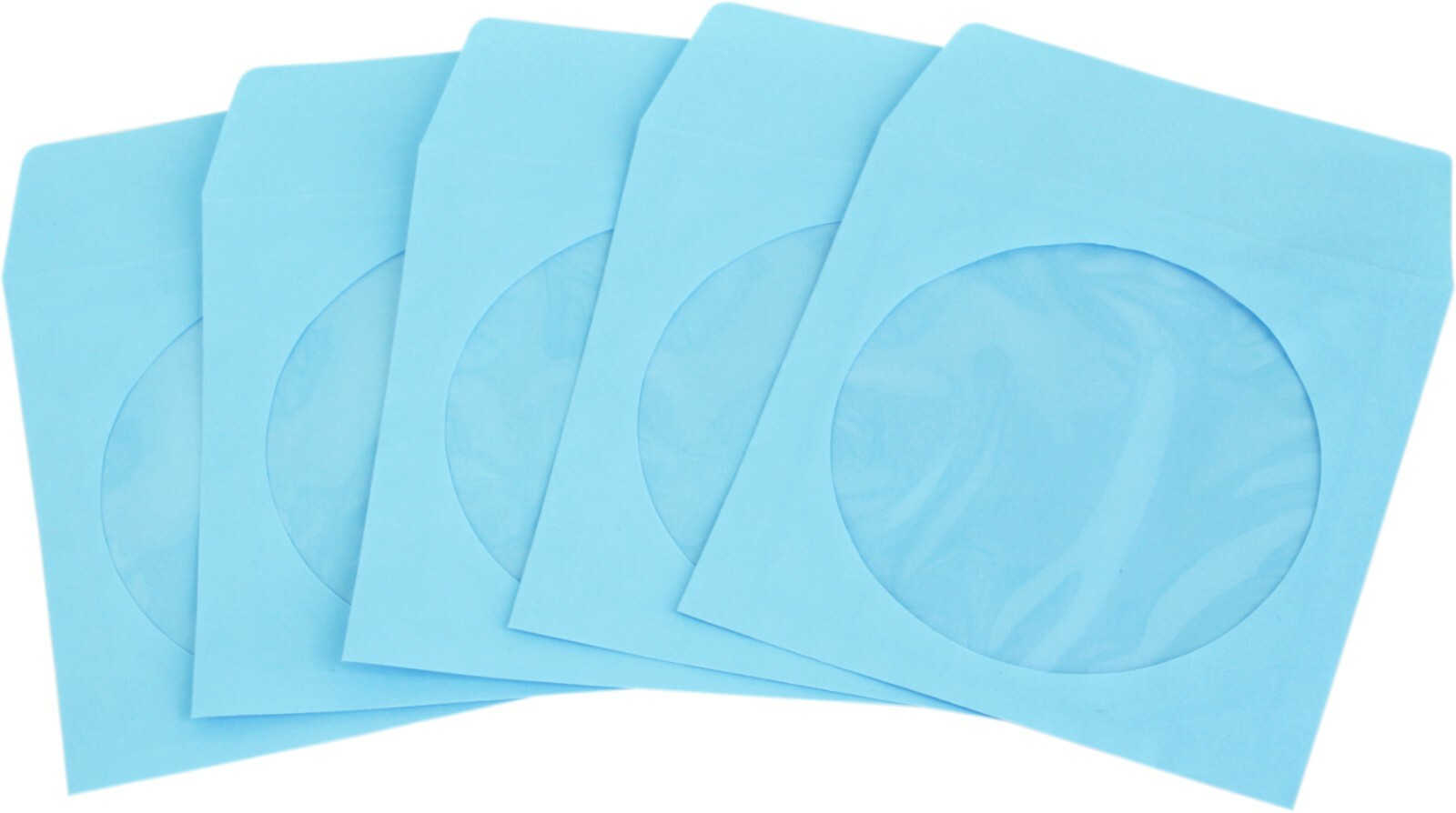 (1000) Blue Paper CD DVD Display Sleeve Window Flap Disc Media Storage #CDIWWFBL