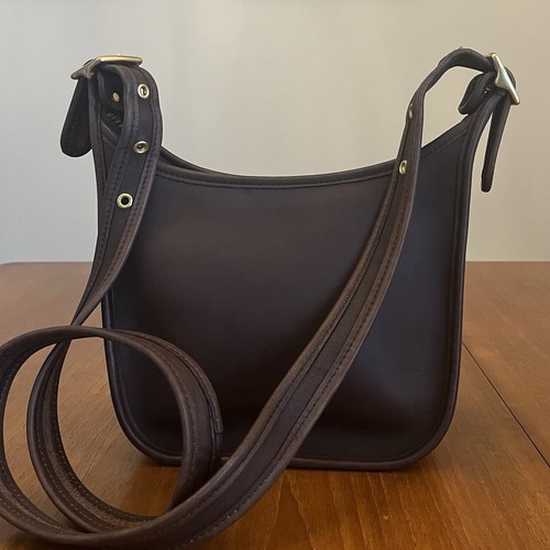 COACH 9950 Vintage Janice Legacy Crossbody Shoulder Bag Leather Mahogany Brown
