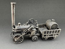 Old Fashioned Steam Tractor Farmer Sterling Silver Figurine Art Statue 100grams