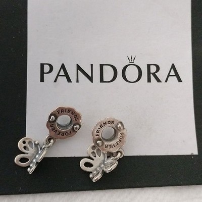 Pandora Butterfly Dangles ''Friends Forever'' 2 part Charm  790531