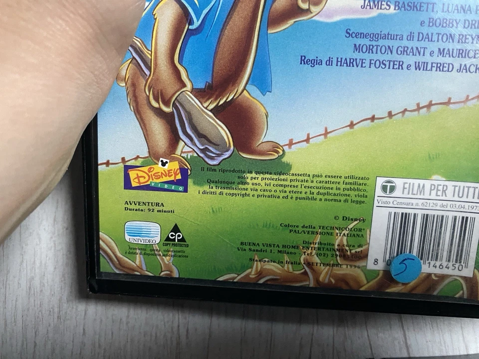 I RACCONTI DELLO ZIO TOM RARISSIMA VHS DISNEY VERSIONE NOLEGGIO SETTEMBRE 1996 - Immagine 3 di 4