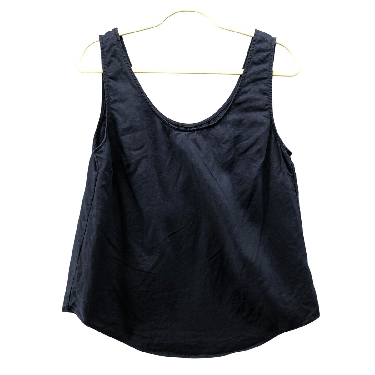 Country Road Organic French Linen Tank Top Womens 10 Navy Blue Scoop Neck |  eBay