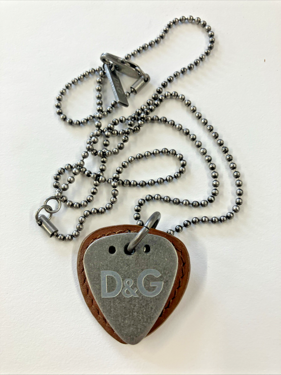 RARE) Dolce & Gabbana 27” Inches Guitar Pick Necklace, Double
