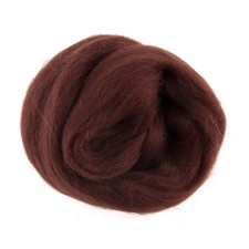 Natural Wool Roving: 10g: Chocolate