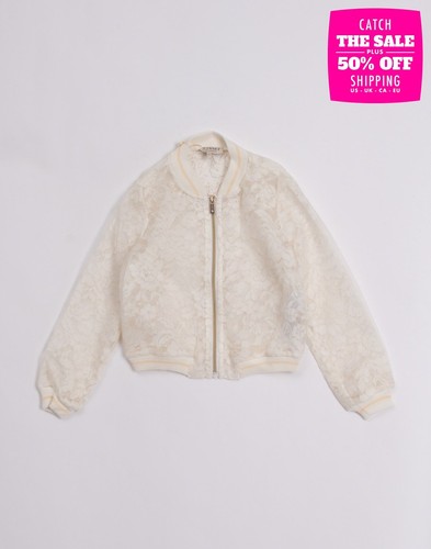 RRP €155 TWINSET SIMONA BARBIERI Kids Silk Organza Bomber Jacket 8Y 128CM Lace