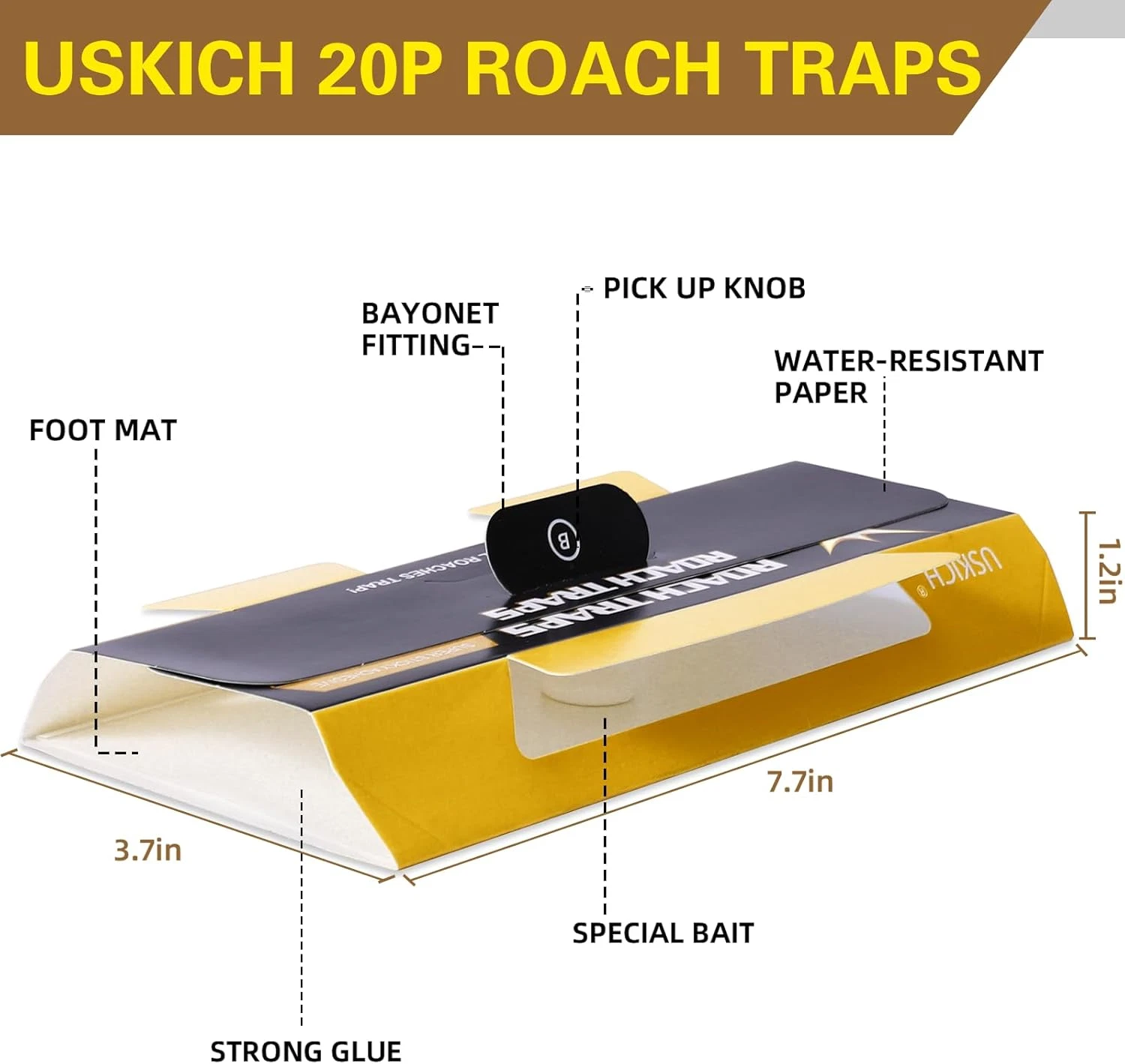 20 Pack Roach Traps – Indoor Glue Traps, Child & Pet Safe, Long-Lasting Bait New image 4