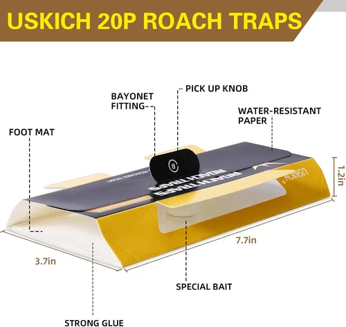 20 Pack Roach Traps – Indoor Glue Traps, Child & Pet Safe, Long-Lasting Bait New image 4