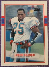 1989 Topps Traded #15T Louis Oliver Rookie Football card Miami Dolphins!. rookie card picture