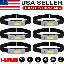 COB LED Headlamp USB Rechargeable Headlight Torch Work Light Bar Head Band Lamp