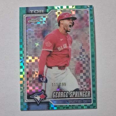 Topps 2024 Topps Chrome George Springer #134 Aqua Lava Refractor /199 Blue Jays