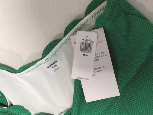 Old Navy Girls Bathing Suit Size 8 Green UPF40 One Piece Textured Swimsuit New - Picture 6 of 11
