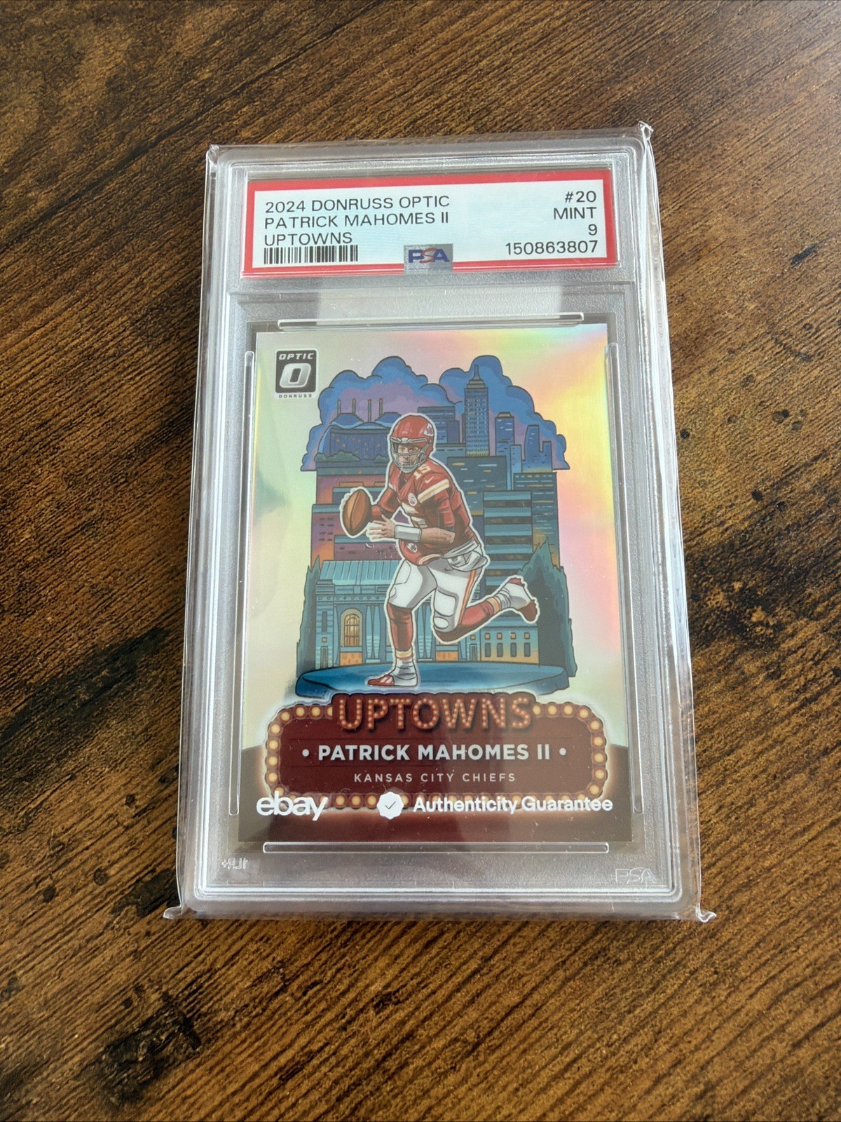 2024 DONRUSS OPTIC PATRICK MAHOMES UPTOWNS CASE HIT #20 PSA 9 KANSAS CITY CHIEFS