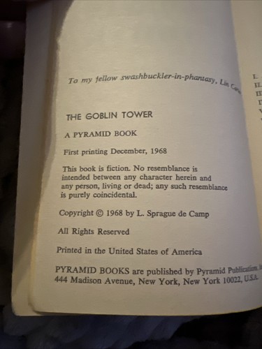 The Goblin Tower︱ L. Sprague de Camp ︱1968︱Paperback Book - Picture 4 of 4