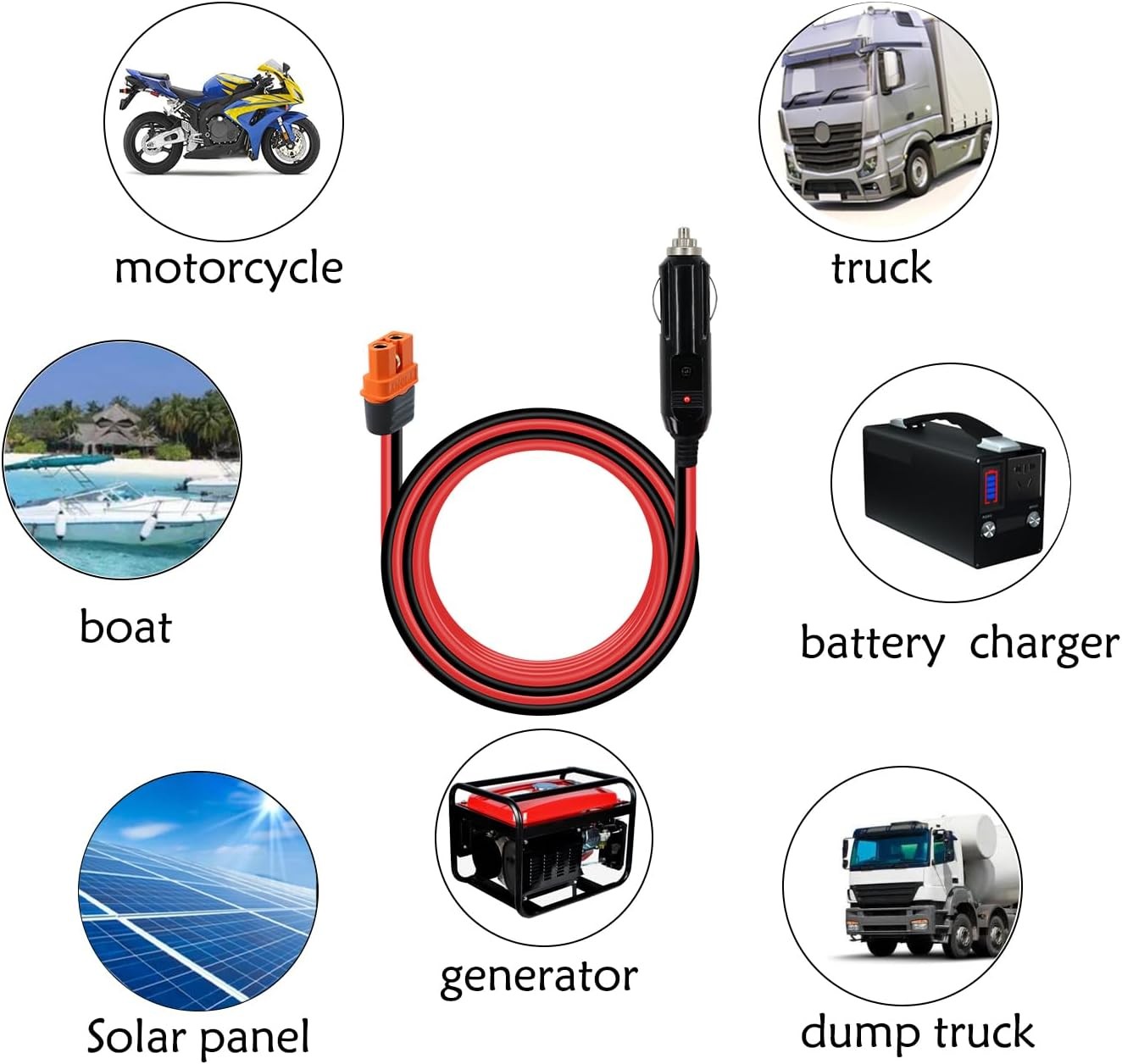 XT60i to Cigarette Lighter Plug Charging Cable, 12V Cigarette Lighter Male t