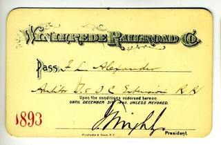 WINIFREDE Railroad Pass 1893 West Virginia