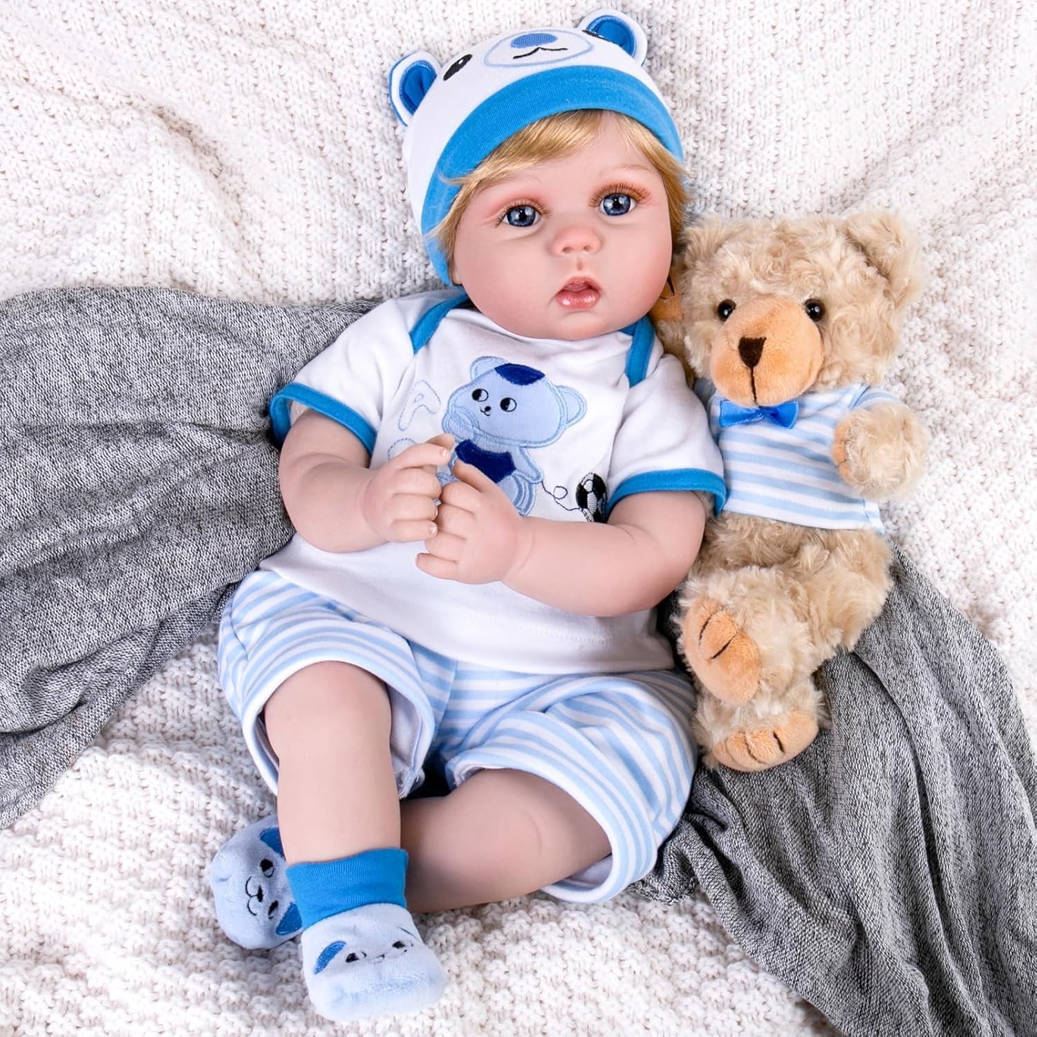 Aori Reborn Baby Boy Doll - 22 Inch Lifelike Realistic Newbo