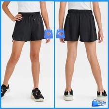 XS 4 5 - Girls High Rise 2 in 1 Shorts - All In Motion - Black