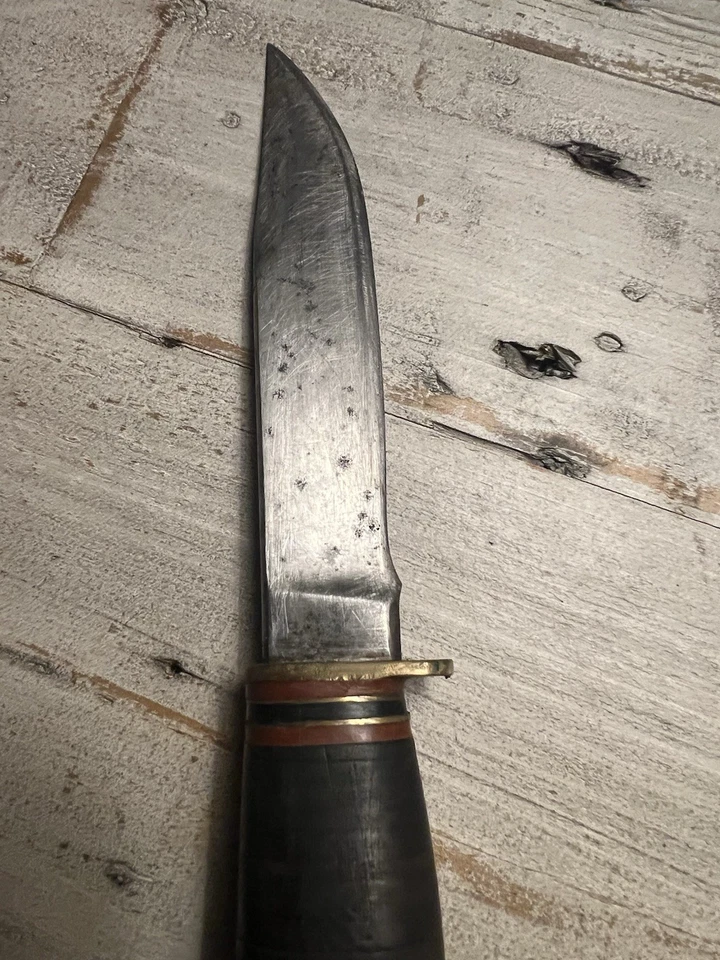 Cuchillo de hoja fija de canicas Gladstone MI EE. UU. Buen borde antiguo patrón de caza cuchillo Foto 4 de 4