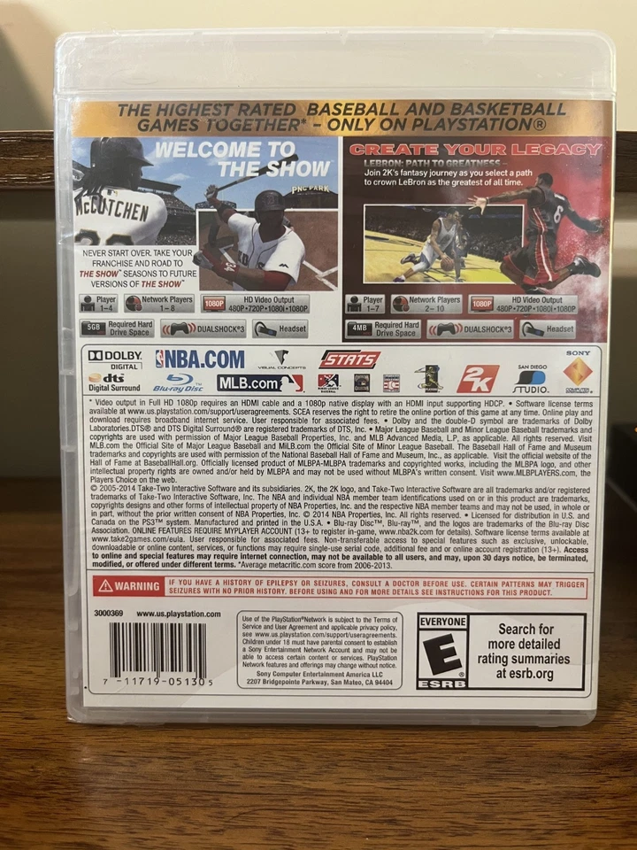 ✨ SEALED ✨ Sports Pack Vol. 1 – PS3 – MLB The Show 14 + NBA 2K14 – BRAND NEW - Image 2 of 4