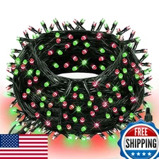 Dazzle Bright Red/Green Christmas String Lights, 300 LED 100 FT Connectable