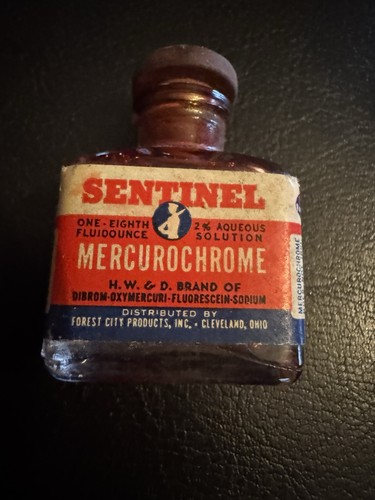 Vintage Full Bottle. Mercurochrome