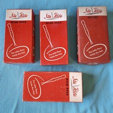 Vintage STA RITE Hair Pins No. 50 In Original Boxes Bronze Silver Black