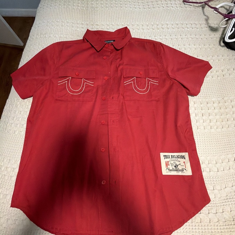true religion button up shirt