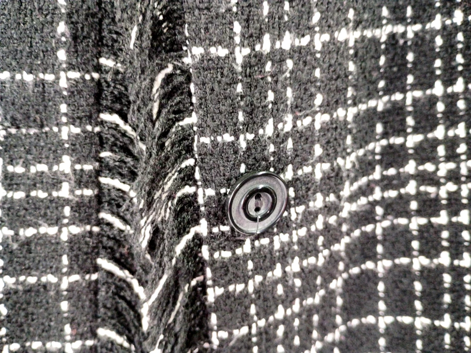 Blazer Tweed Talla M Negro Blanco Preppy Old Money Sorority Girl Foto 4 de 4