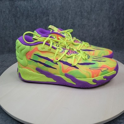 Puma Basketball Shoes Mens 12 Green Purple MB.03 Toxic LaMelo Ball