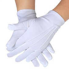 3 Pair White Formal Gloves Tuxedo Dress Uniform Gloves For Wedding Ceremonies