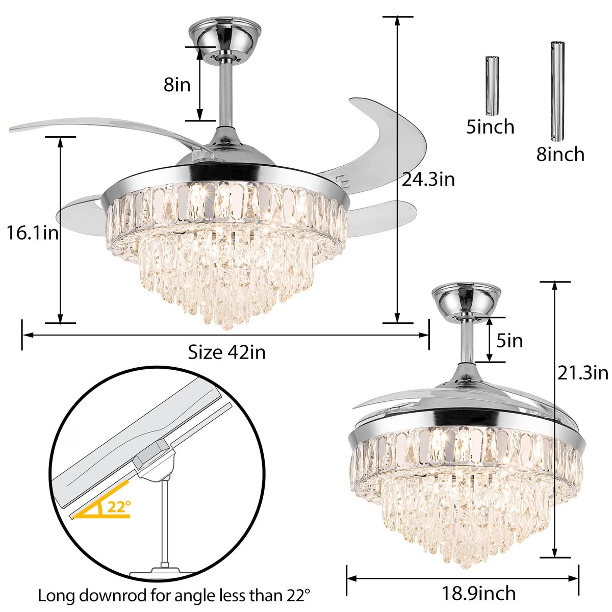 ♡ FANTASTICS UHP9471 Tuscan Indoor Ceiling Fan, 17-3/8''H x 52