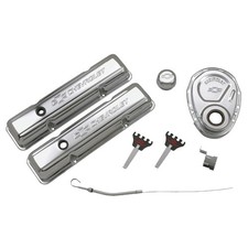 Proform For Engine Dress-up Kit Chrome With Stamped Chevy Logo Fits Sb Block Proform For Engine Dress-up Kit Chrome With Stamped Chevy Logo Fits Sb Block