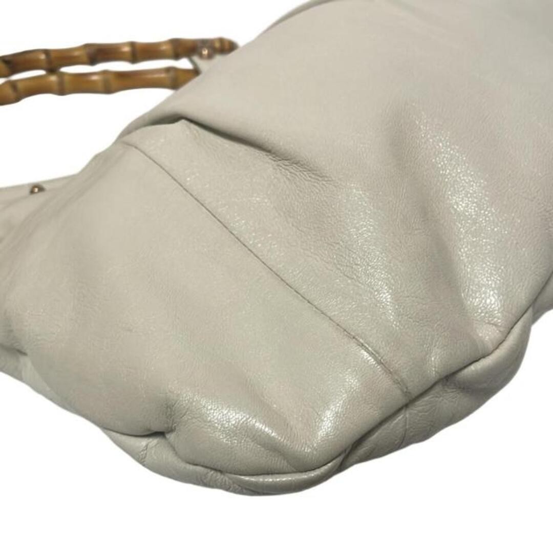 Gucci Bamboo Tote Bag Ivory Leather Studded Used 24x25-41cm thumbnail 5