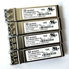 Lot of 4 QLOGIC 16Gb SW FC SFP+ Transceiver Module 850nm FTLF8529P3BCV-QL