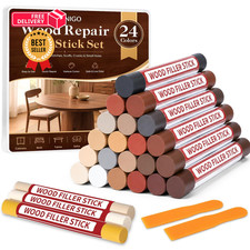 24 Colors Wood Filler Sticks, Furniture Repair Wax Crayons, Floor...