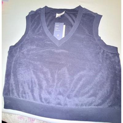 Universal Thread Knit V-Neck Vest Women XXL Navy NWT Leisure Studio Pullover