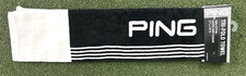 PING TRI-FOLD Golf Towel NEW 21" Length x 16" Width Black White