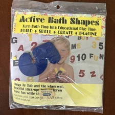 active bath shapes toy kids stick ups wall cling vintage 1991 new USA Made