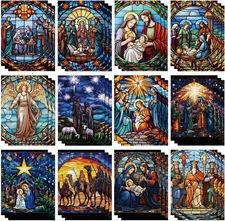 36 Set Nativity Scenes Christmas Cards with Envelopes Traditional Religious H...