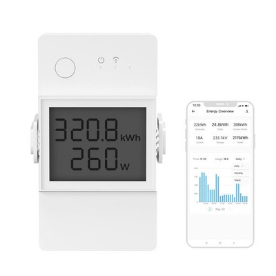 SONOFF WiFi Smart Power Meter Switch 16A, Smart Switch mit Strom und Energie...