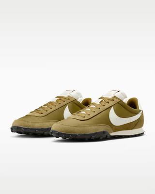 Nike Waffle Racer Olive Flak Coconut Milk Black Sail Retro Running Shoes