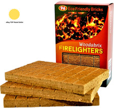 Natural Wood Eco Firelighters. 96 Sustainable Fire-Starters Ideal for Wood Burn 0.13 per lighter
