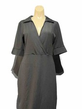 Black Dress Curvy V-Neck Collared 