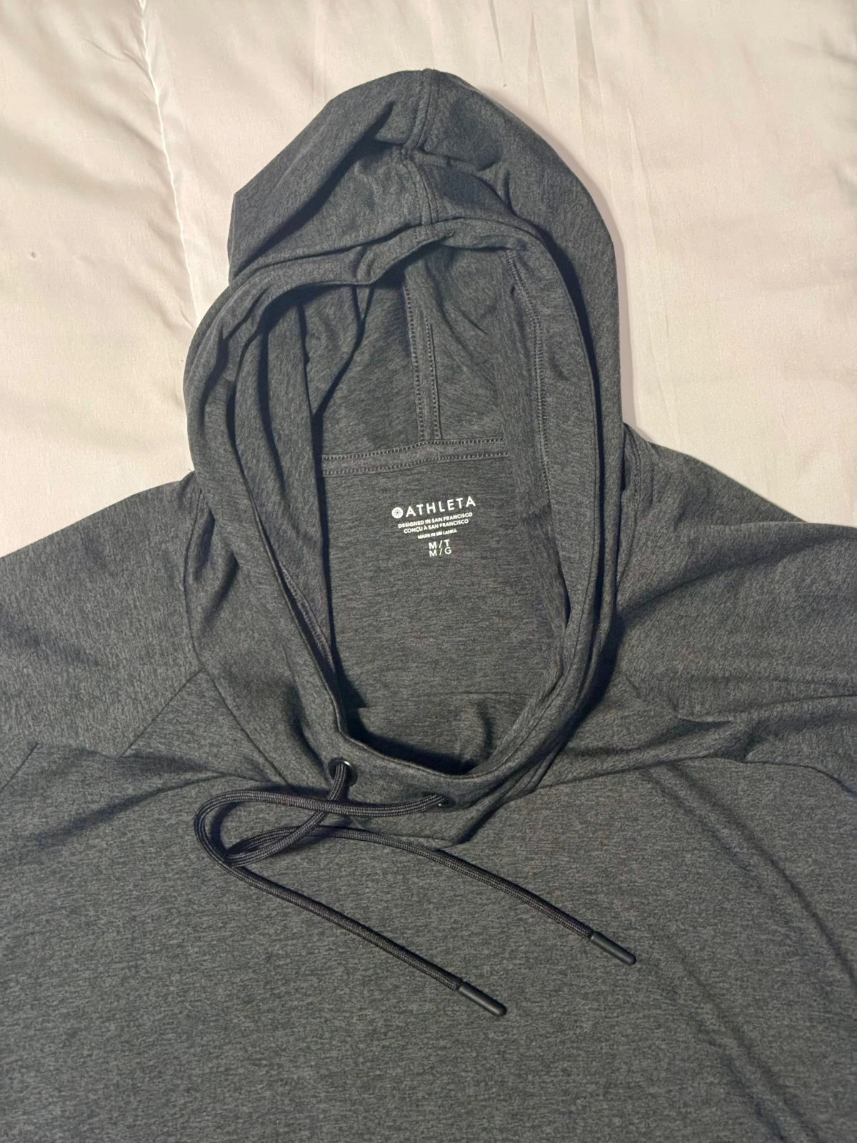 Athleta Uptempo Hoodie Sweatshirt Charcoal Grey Heather Medium Soft EUC