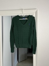 Polo Ralph Lauren Cable Knit Sweater Green V-Neck Sweater S
