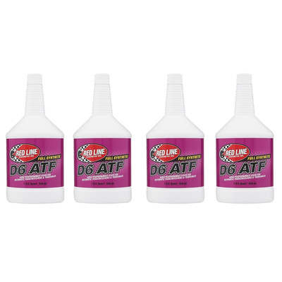 Red Line Full Synthetic D6 Automatic Transmission Fluid 1 Quart Bottle Set of 4